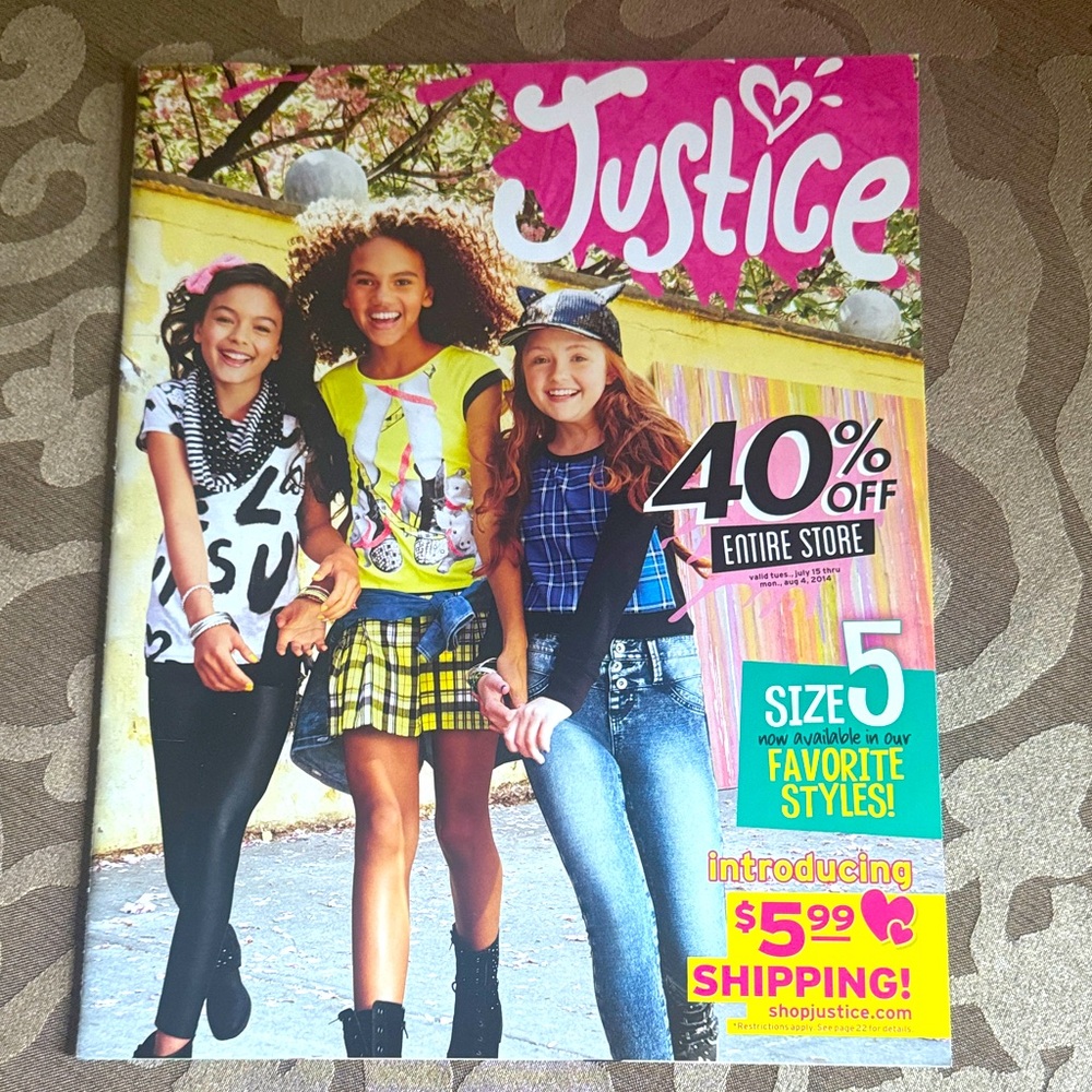 Justice Girls' Vibrant Fashion Collection Mailer 2014 catalogue Back To School